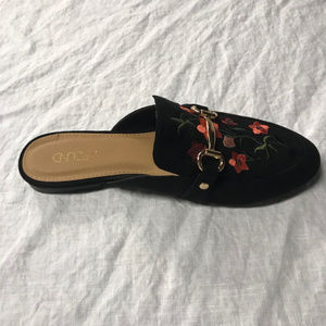 Abound Floral Slip-on Mule Faux Suede sz 8 NEW